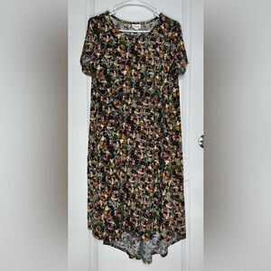 LuLaRoe Women's Disney Minnie Mouse Carly Green Midi Dress Sz M Stretch Novelty